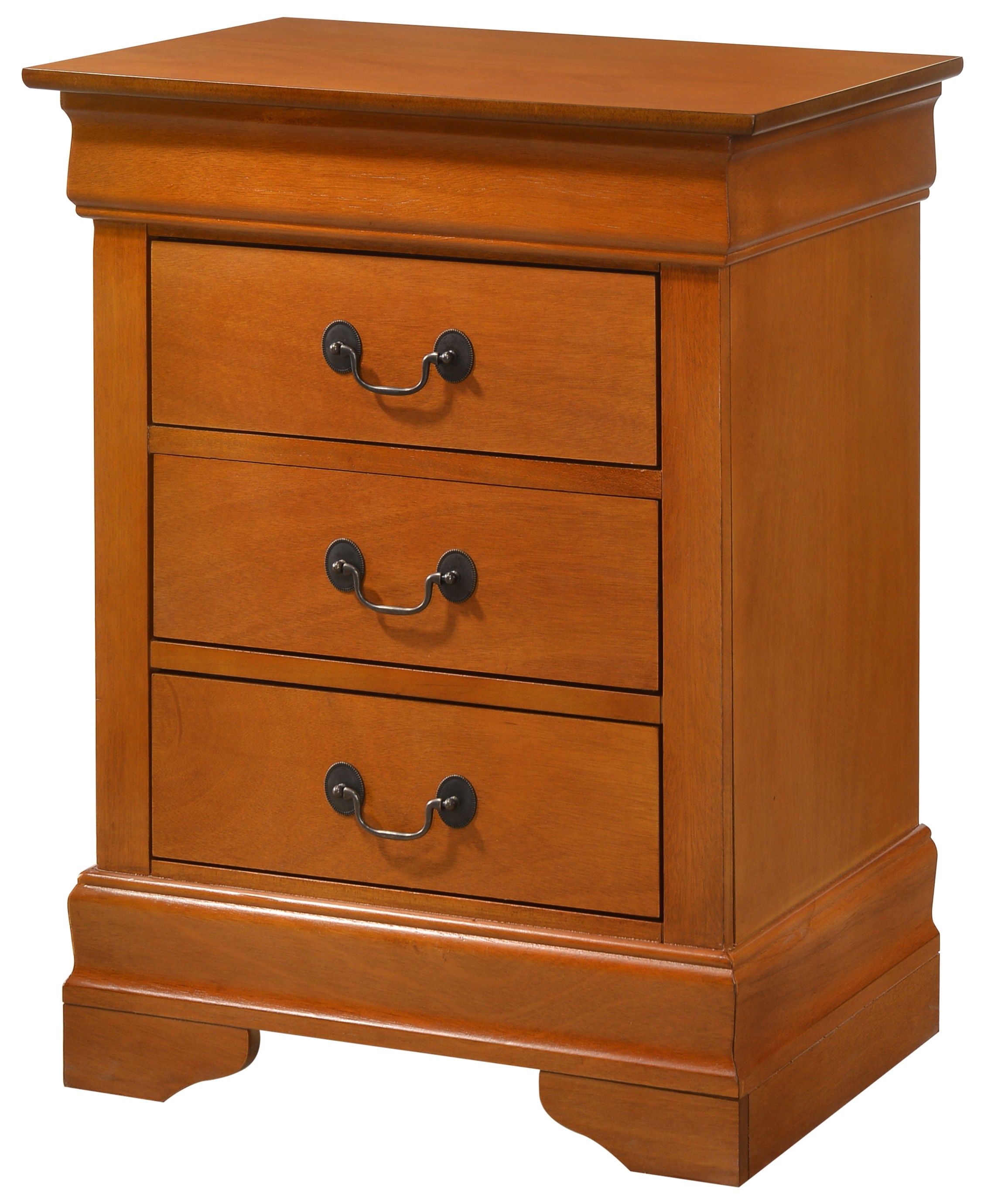 Louis Phillipe - 3 Drawer Nightstand - Oak