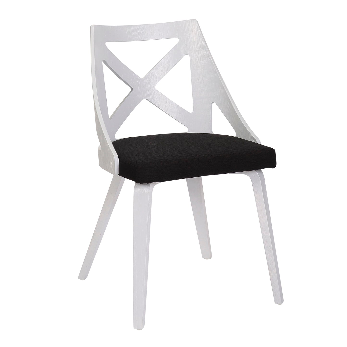 Clara Charlotte - 3 Piece Round Dinette Set With Rounded Top - White / Charcoal