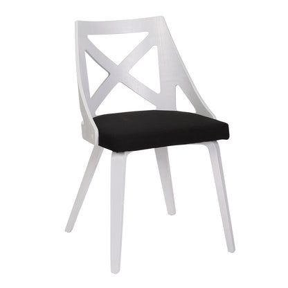 Clara Charlotte - 3 Piece Round Dinette Set With Rounded Top - White / Charcoal