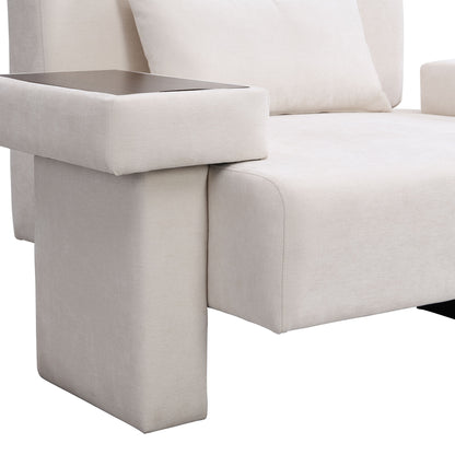Modern Oversized Armchair, Wide Mid-Century Chair With Pillow Upholstered, Sturdy Wood Frame & Soft Cushion For Living Room - Beige