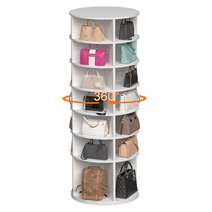 6 Tier Spinning Shoe Rack, Free Standing, 360ÔøΩÔøΩ Revolving Shoe Organizer - White