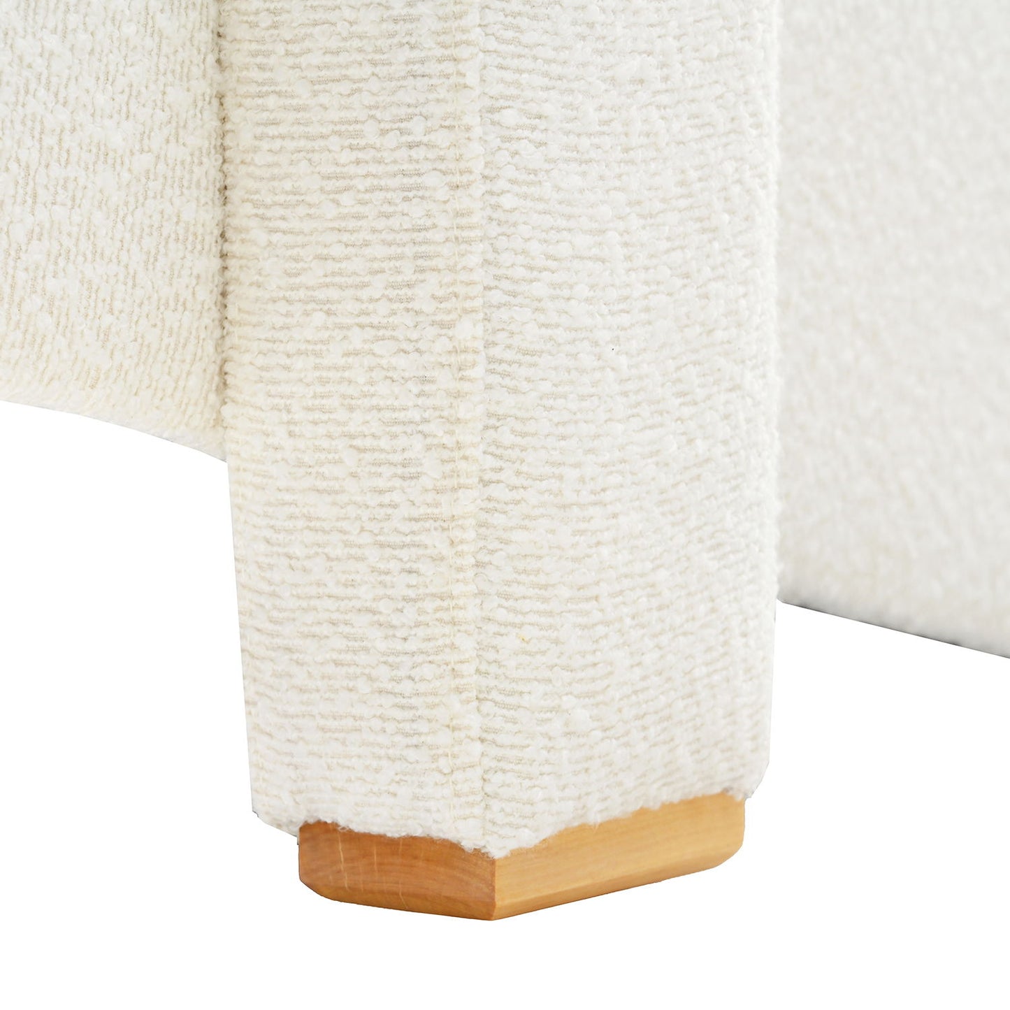 Sleek Right Angle Armrests, Ergonomic Lumbar Support, Square Wooden Block Legs, Inclined Seat For Comfort, Artistic Statement Piece For Living Room, Bedroom And Study - White