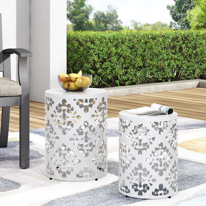 Metal (Set of 2) End Table - White
