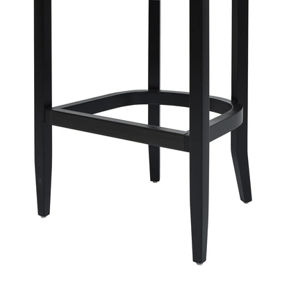 Americana - Mid-Century Modern Cane Back Bar Stool - Jet Black