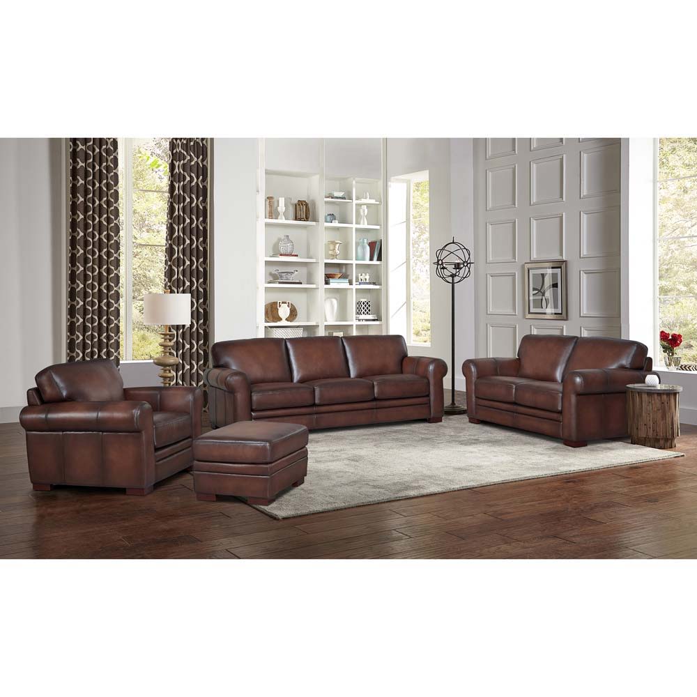 Brookfield - Leather Loveseat - Caramel