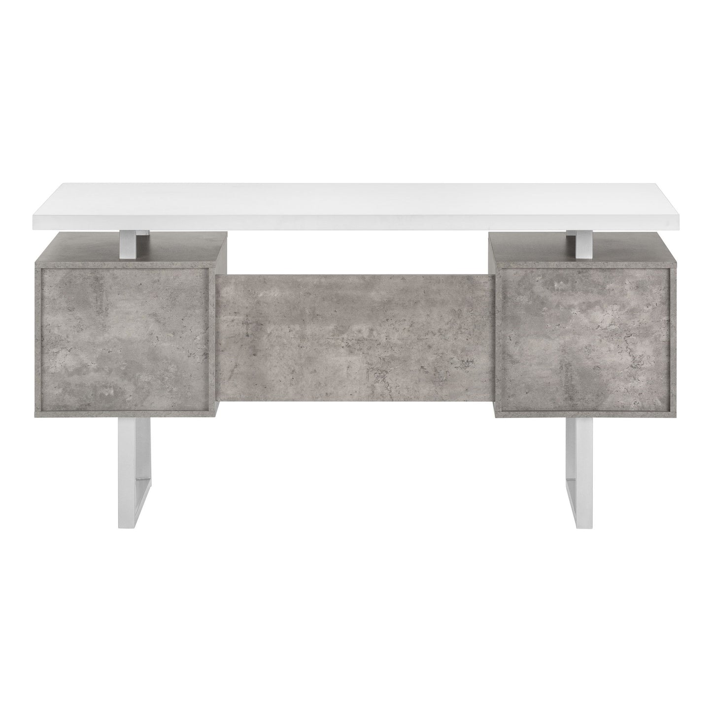 Computer Desk For Home Office, Laptop, Left, Right Set - Up, Storage Drawers, Modern - White