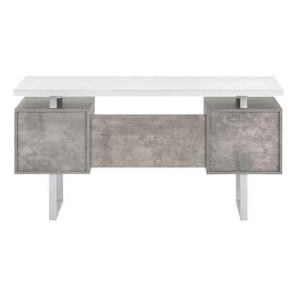 Computer Desk For Home Office, Laptop, Left, Right Set - Up, Storage Drawers, Modern - White