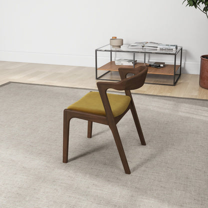 Dakota - Velvet Dining Chair (Set of 2) - Brown / Yellow