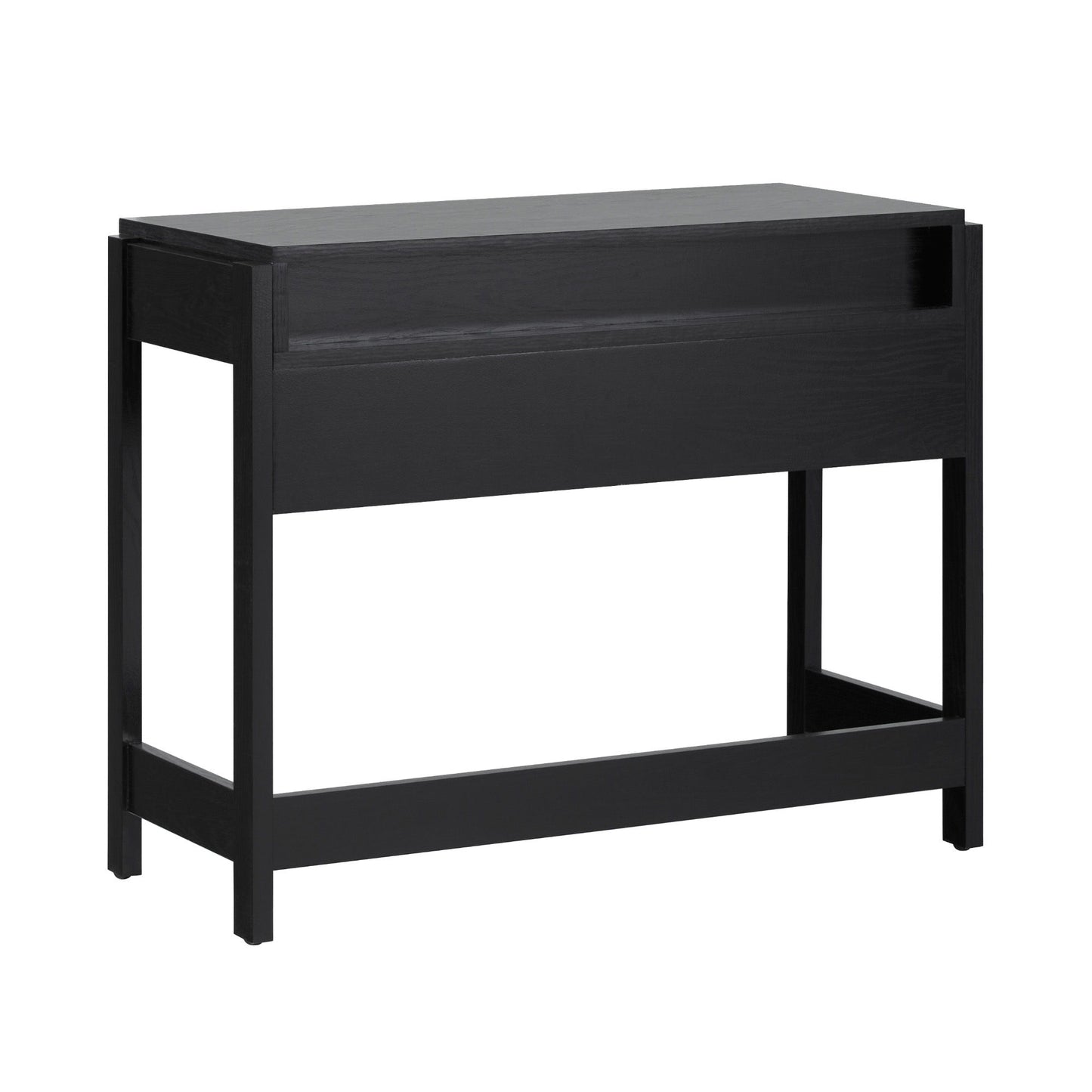 Transitional Reeded Writing Desk With Drawer - Black