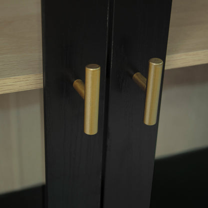 Storage Cabinet With Door For Living Room, Dining Room, Study - Black