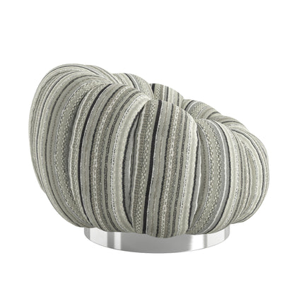 Lillie - Stripe Pumpkin Swivel Accent Chair - Black