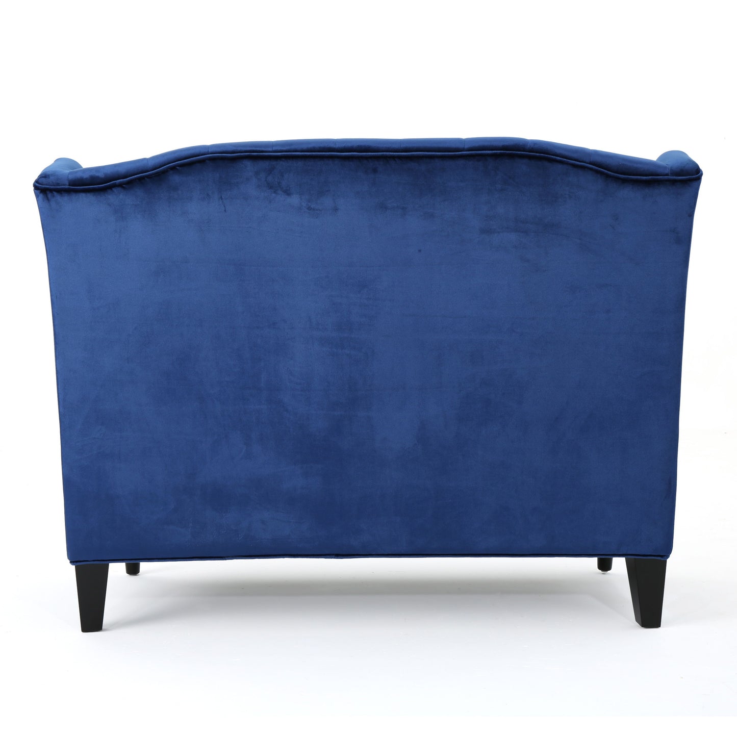 Nurturing - Upholstered Loveseat With Wing Back And Diamond Tufting - Navy Blue