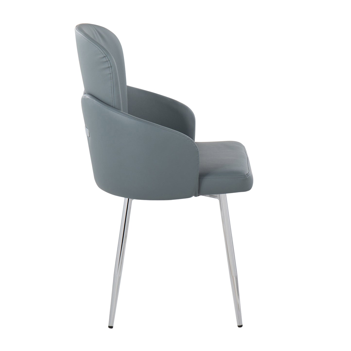 Dahlia - Contemporary Dining Chair (Set of 2) - Chrome / Gray