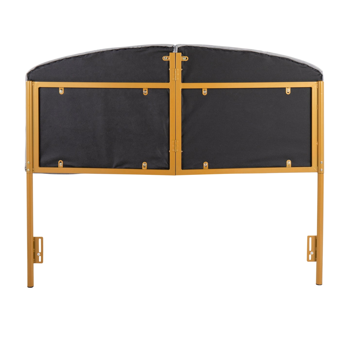 Lindsey - Queen Headboard Contemporary Glam - Gold / Gray