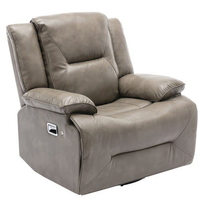 360ÔøΩÔøΩ Swivel And Rocking Home Theater Recliner Manual Recliner Chair With A Led Light Strip For Living Room - Gray