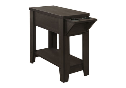 Accent Side Table, Storage, Lamp, Transitional - Espresso
