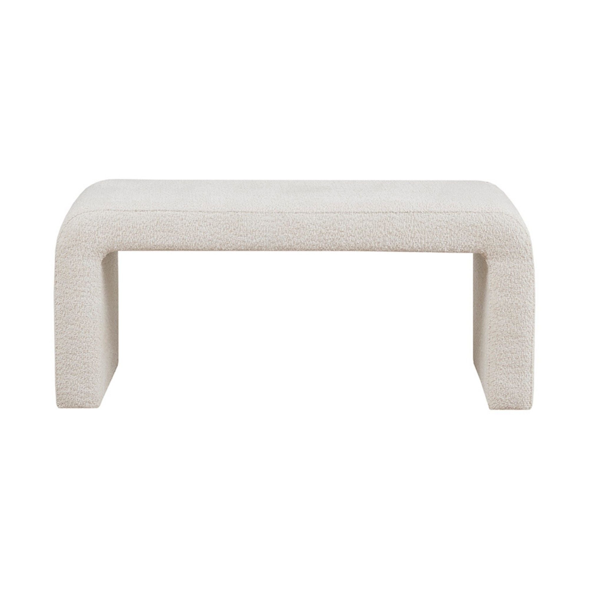 Modern Boucle Waterfall Bench - Cream