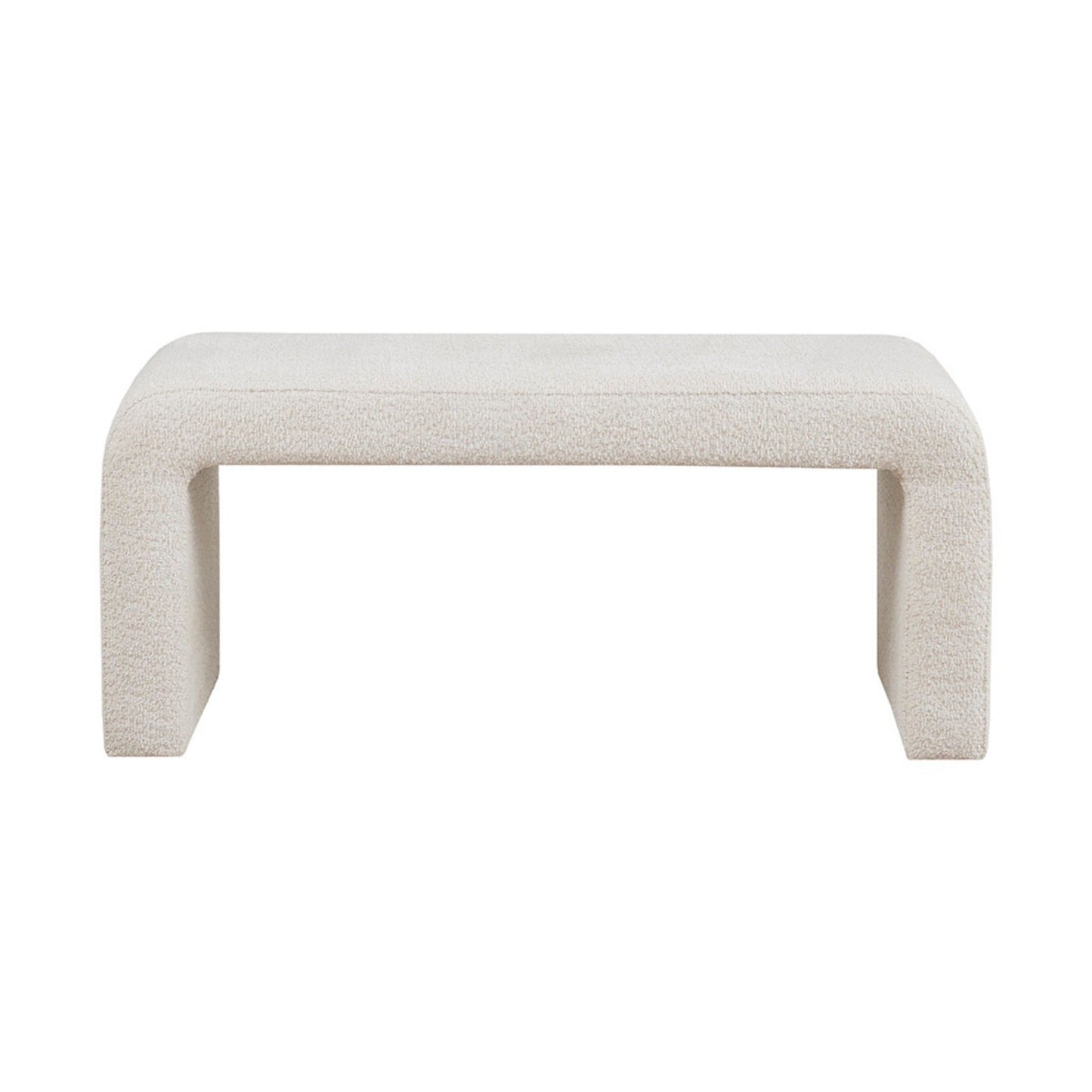 Modern Boucle Waterfall Bench - Cream