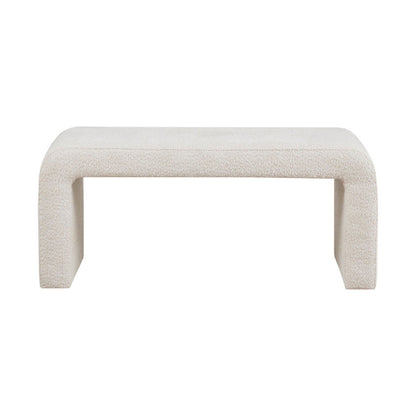 Modern Boucle Waterfall Bench - Cream