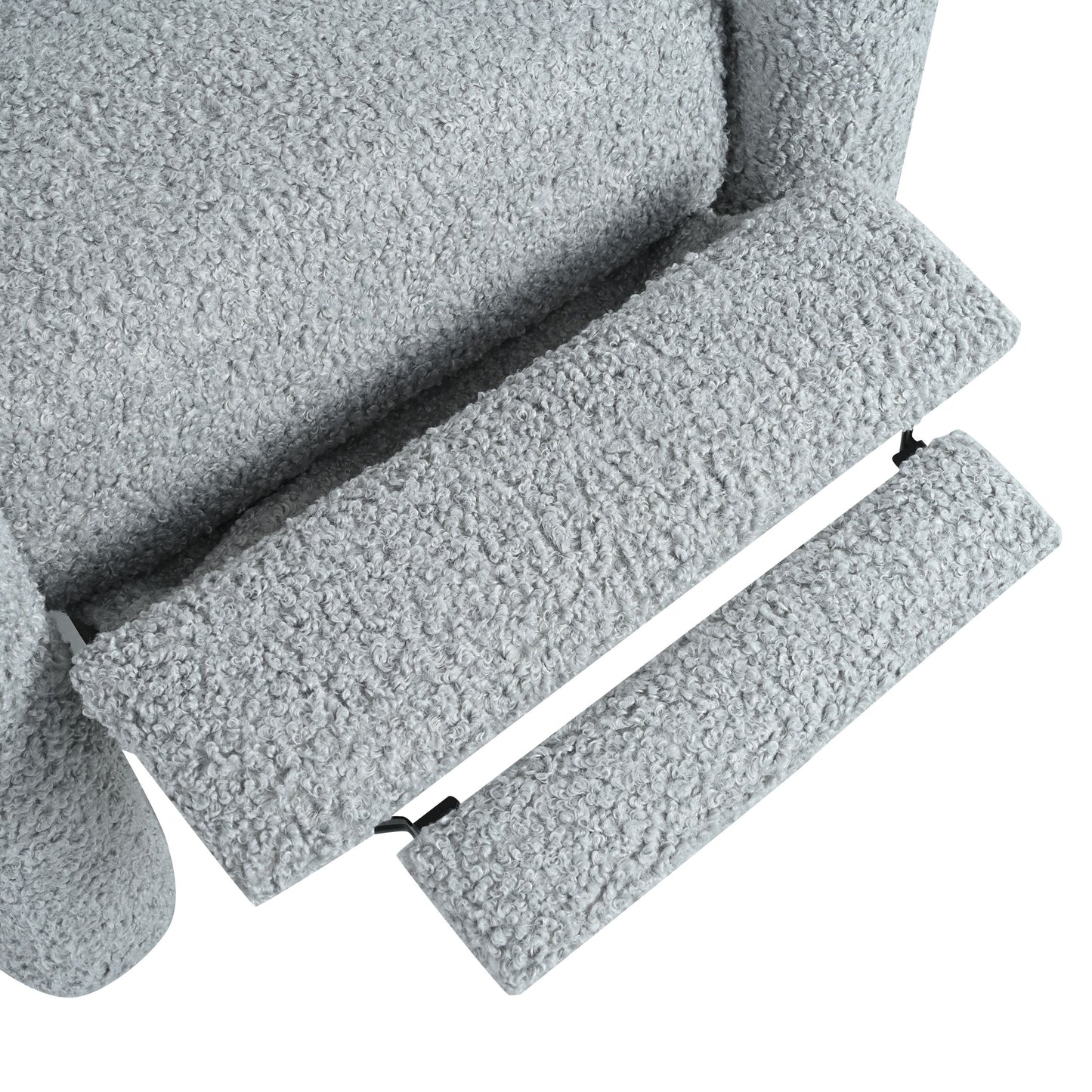 Push Back Recliner Armchair Upholstered Single Sofa With Adjustable Backrest For Living Room - Light Gray