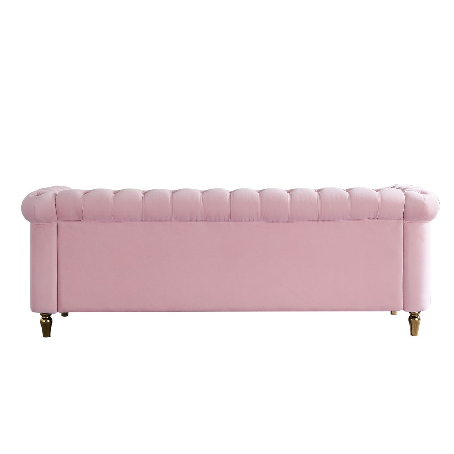 Chesterfield - Velvet Sofa 84.65" For Living Room - Pink