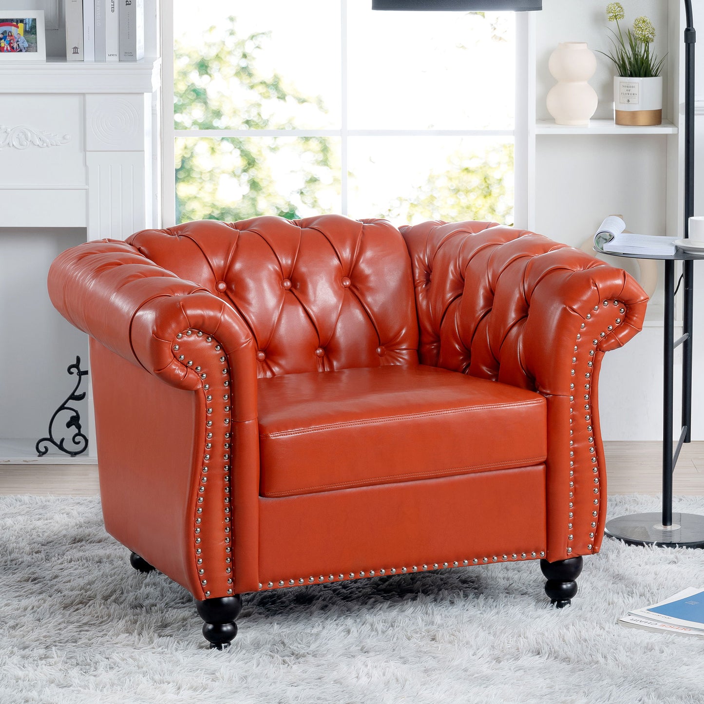 1 Seater Sofa For Living Room - Orange