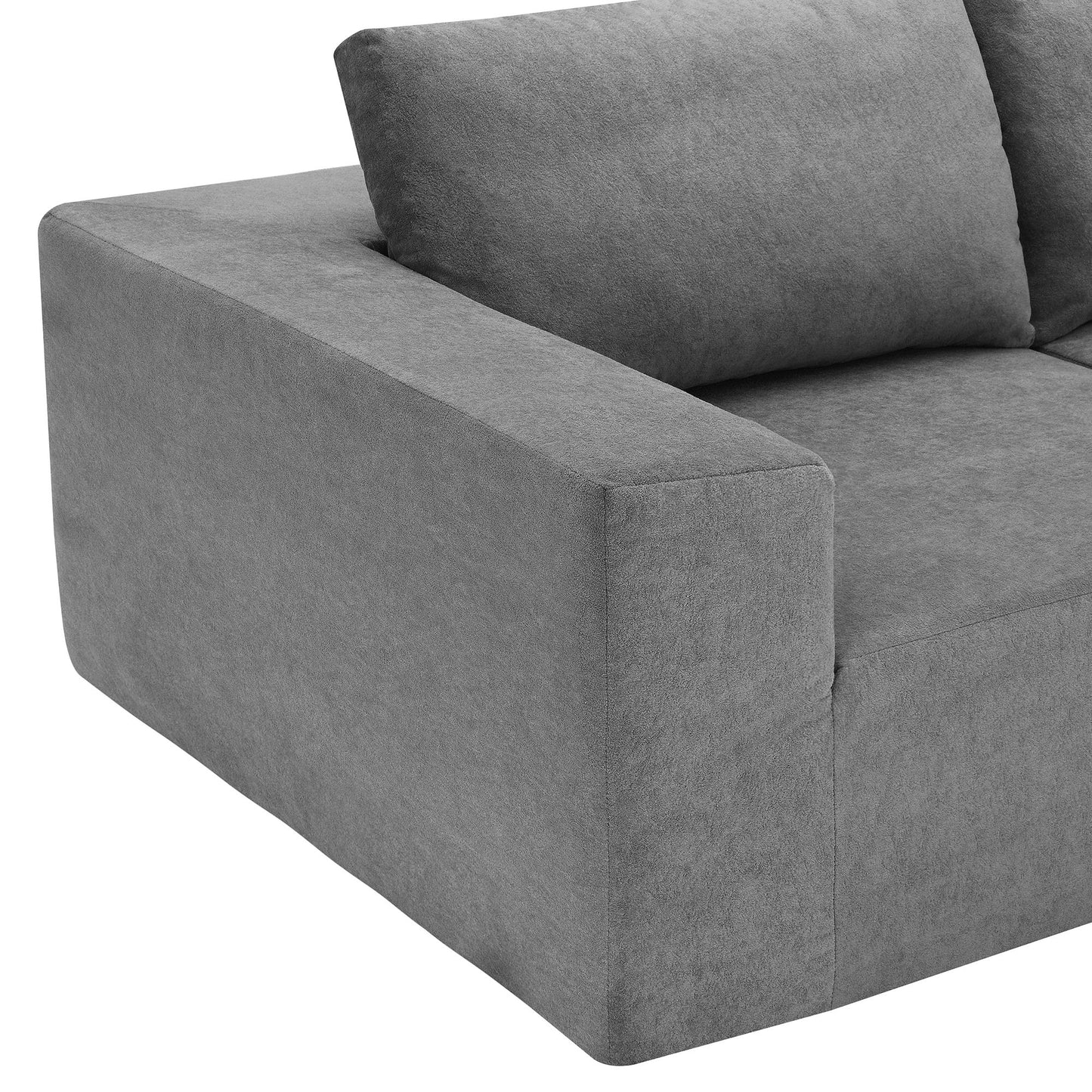 Modular L Shaped Sectional Sofa, Luxury Floor Couch Set, Upholstered Indoor Furniture, Foam - Filled Sleeper Sofa Bed 5 Pieces Free Combination - Gray
