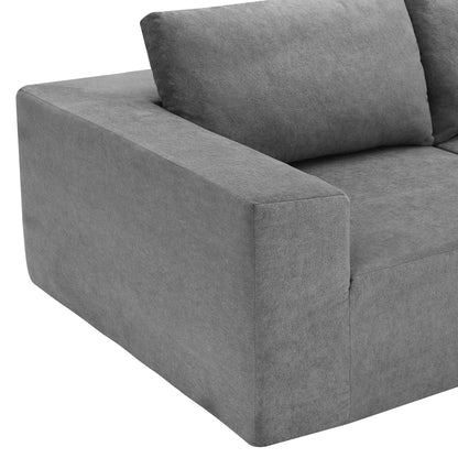 Modular L Shaped Sectional Sofa, Luxury Floor Couch Set, Upholstered Indoor Furniture, Foam - Filled Sleeper Sofa Bed 5 Pieces Free Combination - Gray