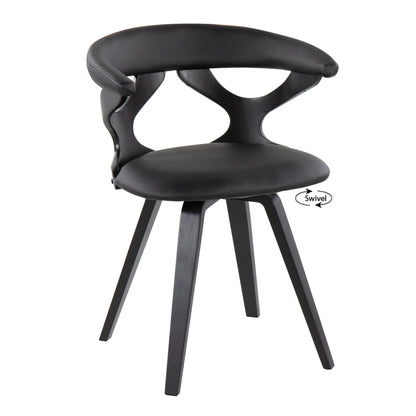 Gardenia - Contemporary Dining / Chair With Swivel - Black