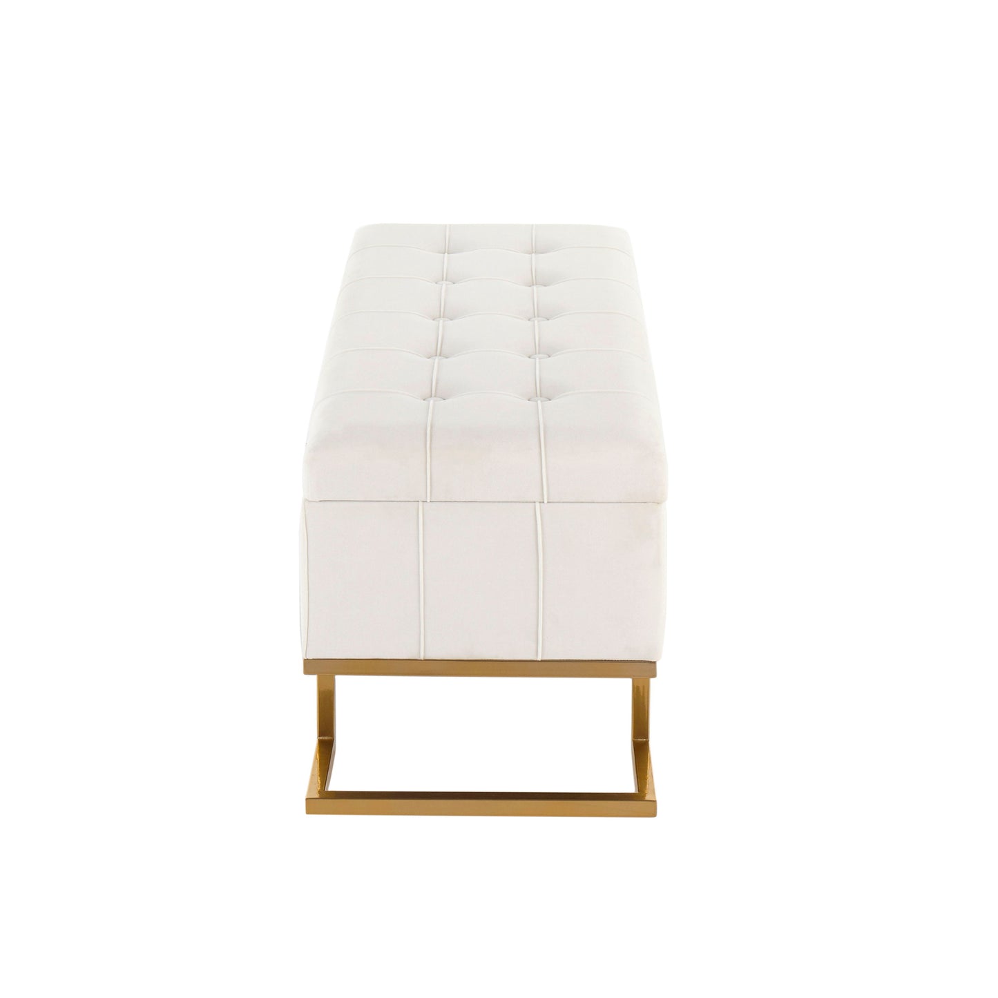 Midas - Contemporary / Glam Storage Bench - Gold / White