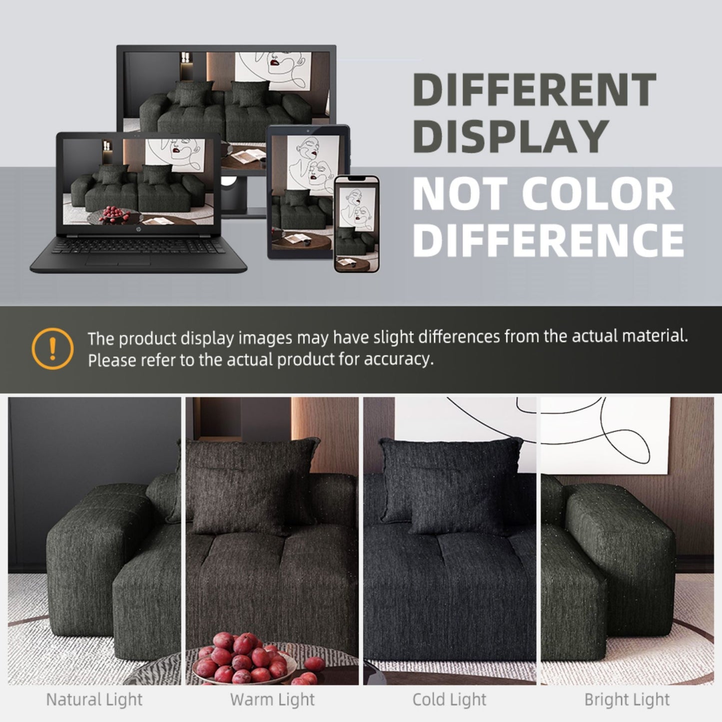 Modern Oversized Modular Sectional Sofa With 2 Chaise Lounge And 2 Armrest, Sparkling Chenille Fabric Soft Cushion Sofa With 4 Pillows, 4 Pieces Diy Combination Tufted Sofa, No Assembly Required - Black