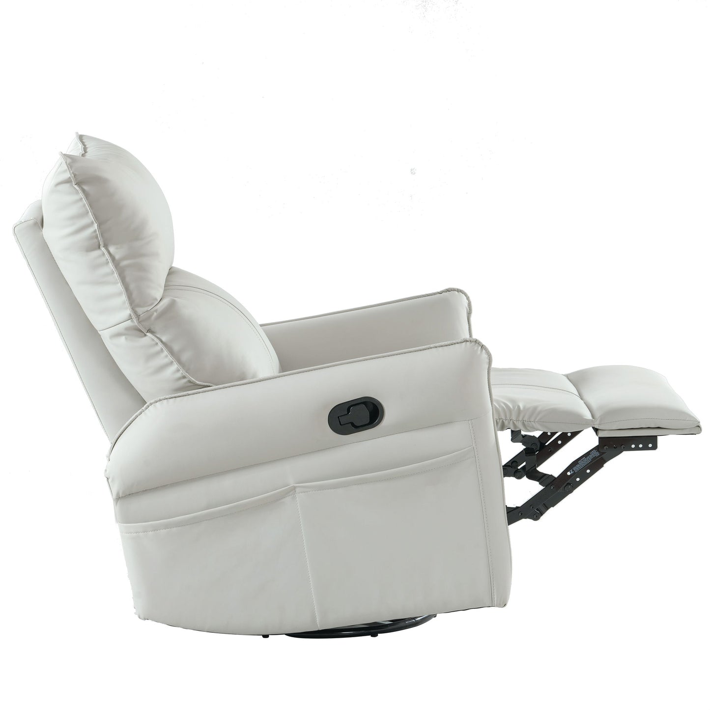 Rocking Recliner Chair, 360 Degree Swivel Nursery Rocking Chair, Glider Chair, Modern Small Rocking Swivel Recliner Chair For Bedroom, Living Room Chair Home Theater Seat, Side Pocket - Light Gray