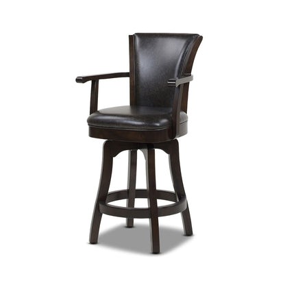 Williams - Swivel Counter Height Bar Stool - Vintage Black Brown