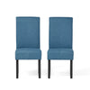 Pertica - Dining Chair, Upholstered Armless Chairs (Set of 2) - Blue