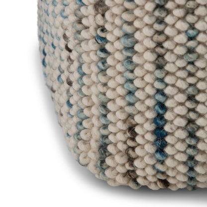 Zoey - Woven Cube Pouf - Silver