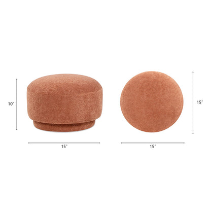 Fuji - Mushroom Footstool Ottoman - Spice Orange