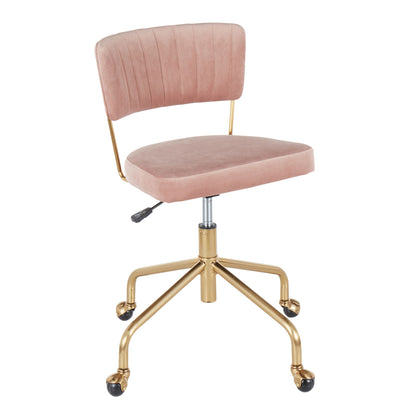 Tania - Contemporary Task Chair - Gold / Pink