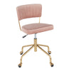 Tania - Contemporary Task Chair - Gold / Pink