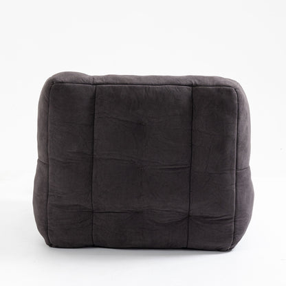 Fluffy Bean Bag Chair, Comfortable Bean Bag For Adults And Children, Super Soft Lazy Sofa Chair With Memory Foam And Ottoman, Indoor Modern Focus Bean Bag Chair For Living Room, Bedroom, Apartment - Black