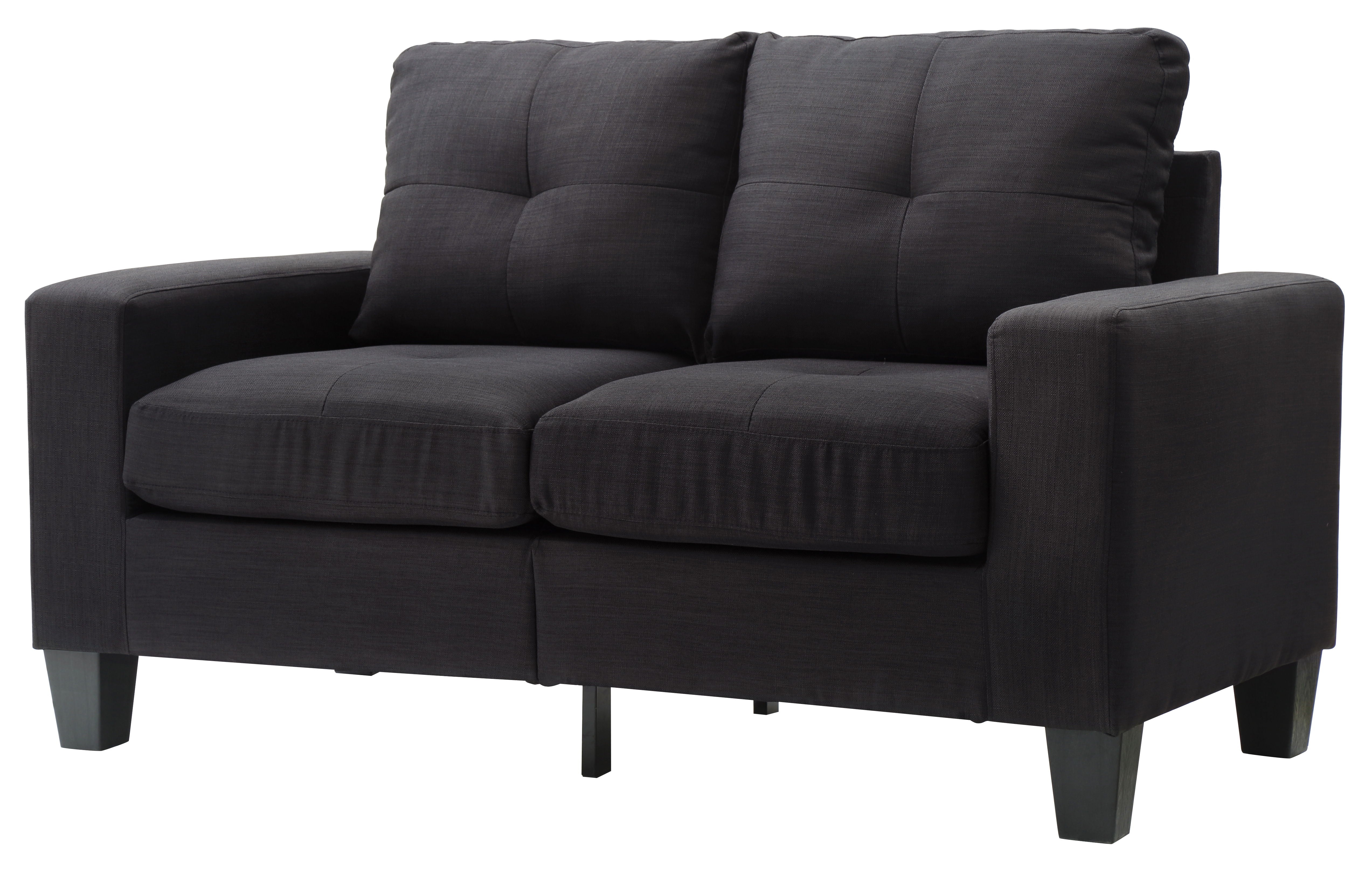 Modern Design Modular Loveseat - Black