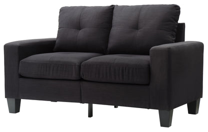Modern Design Modular Loveseat - Black