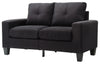 Modern Design Modular Loveseat - Black