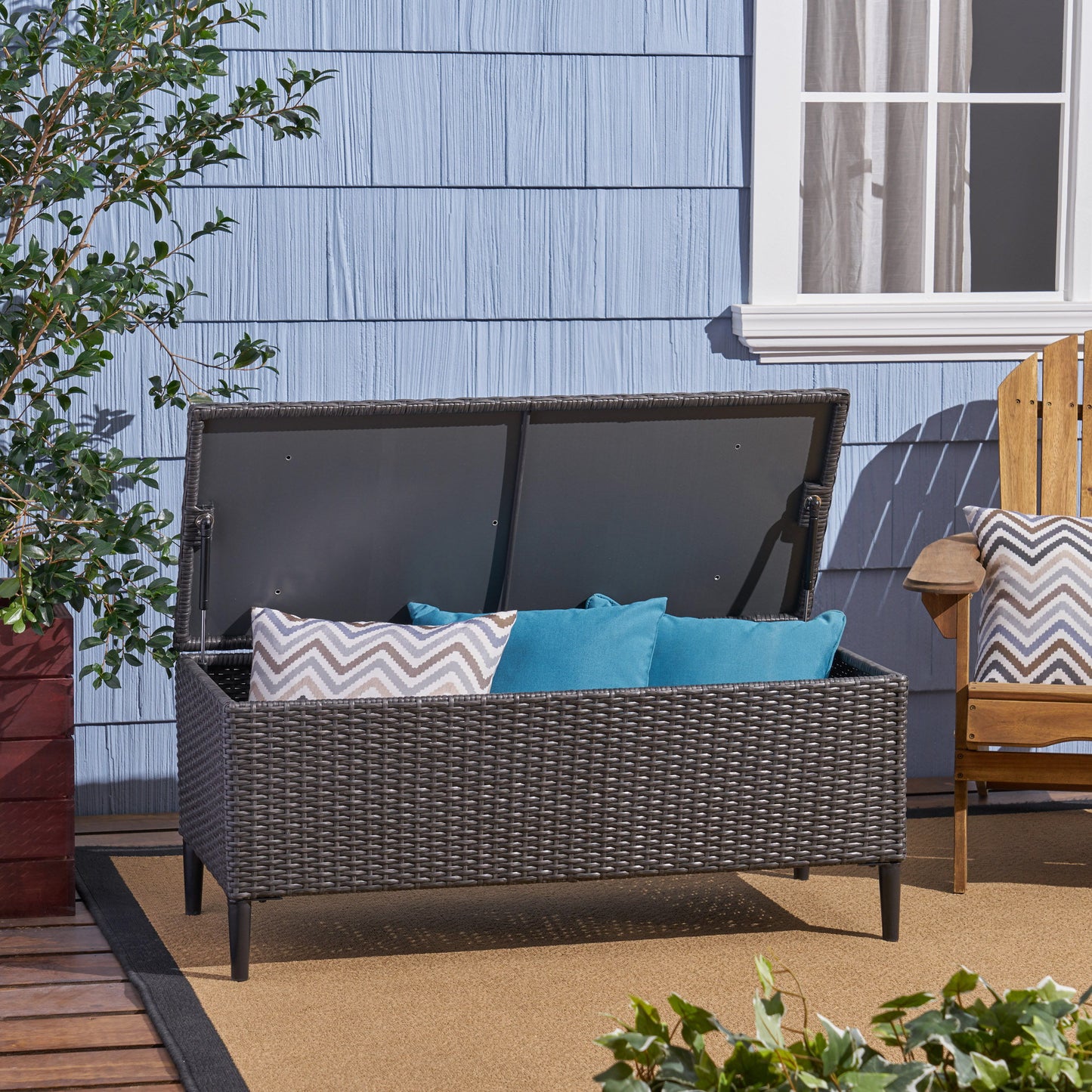 Rupert - Storage Unit Resin Wicker Outdoor Storage - Gray