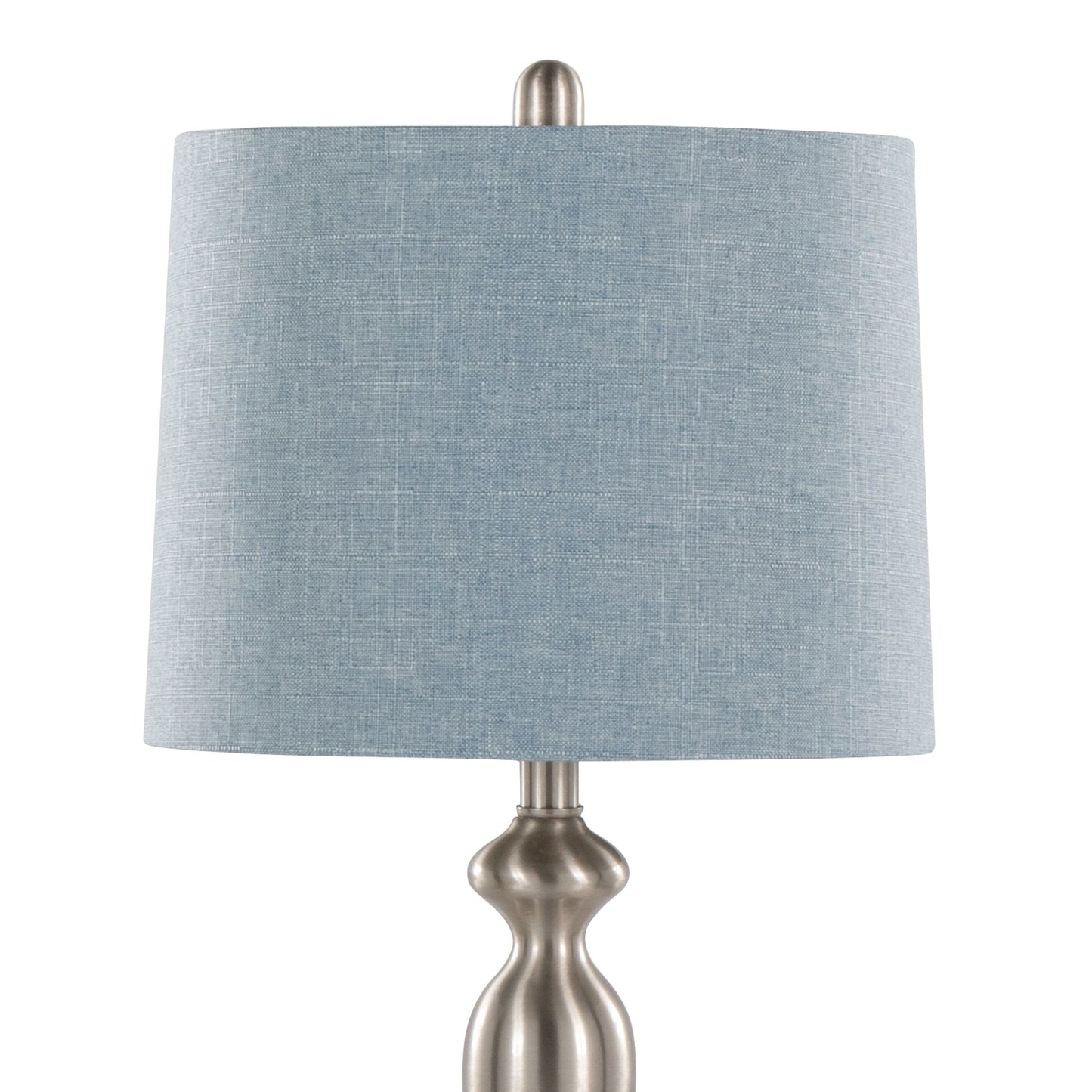 Ashland - Contemporary Table Lamp (Set of 2) - Nickel / Light Blue