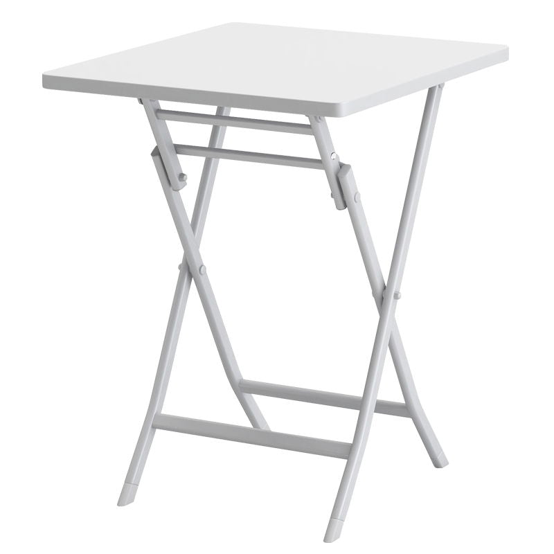 3 Piece Patio Bistro Set Of Foldable Square Table And Chairs - White
