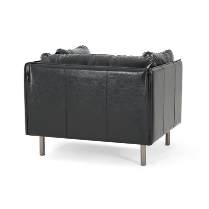 Vintage Lounge Chair With Polyester Upholstery - Black