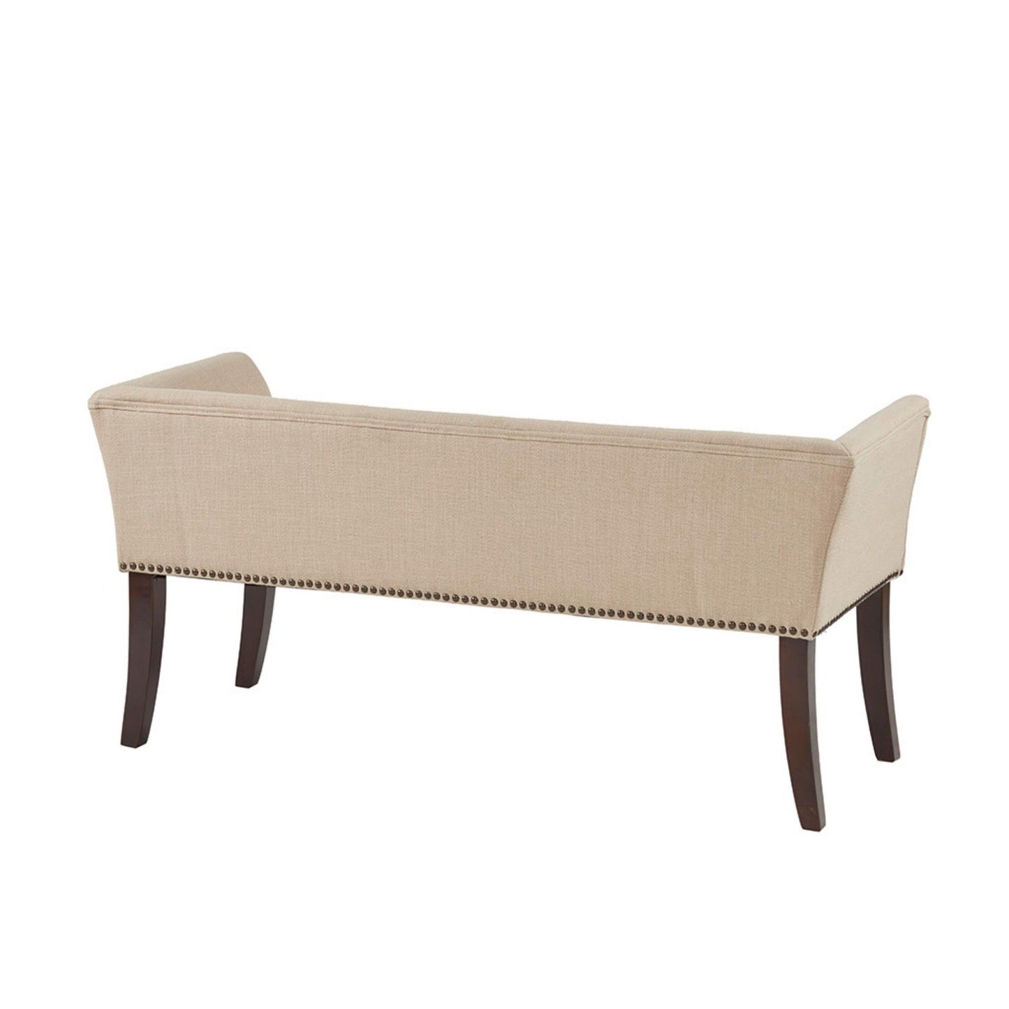 Modern Design Bench Upholstery Solid Wood Frame - Tan