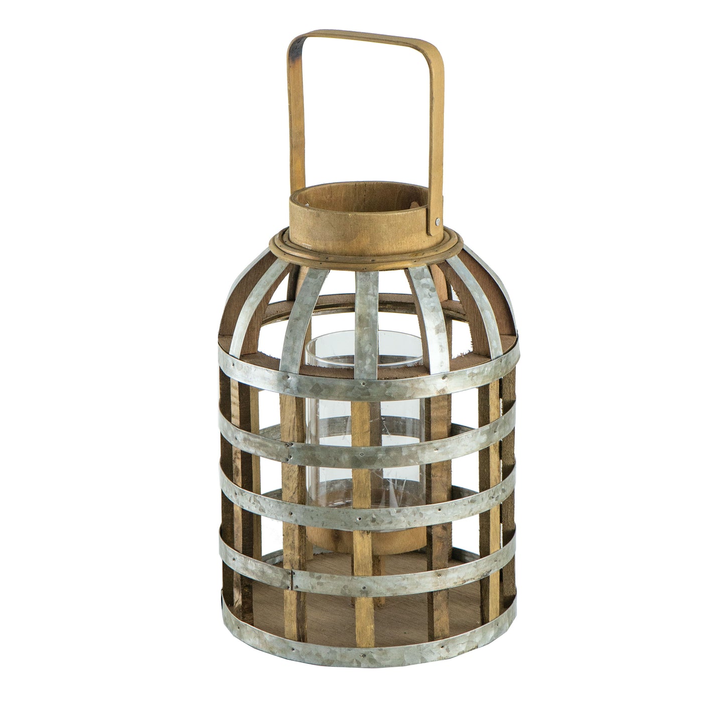 Decorative Lantern With Handle, Wooden Lantern For Indoor Outdoor, Home Garden Wedding - Silver