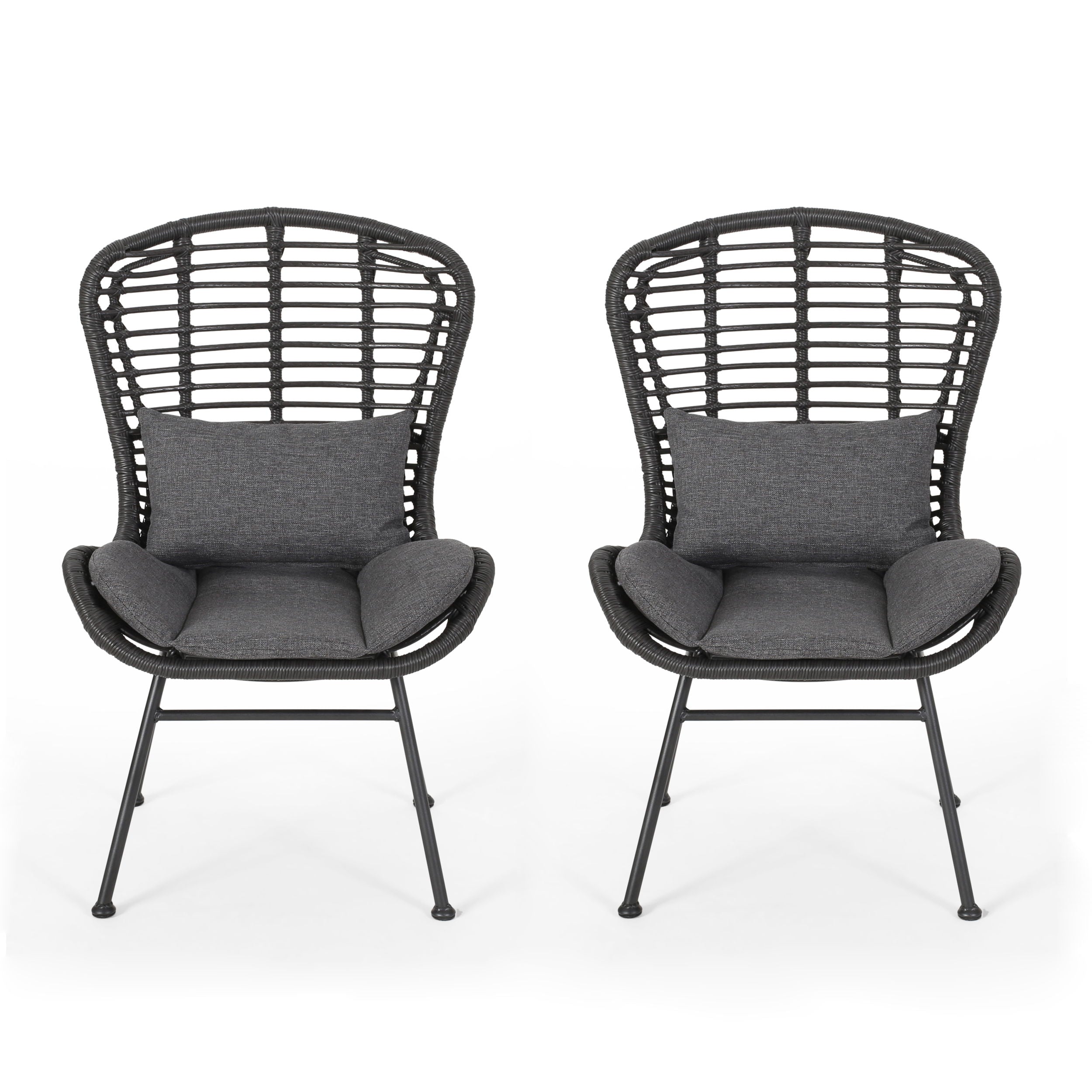 Calypso - Outdoor Chair With Water Resistance Cushion And Iron Frame - Gray