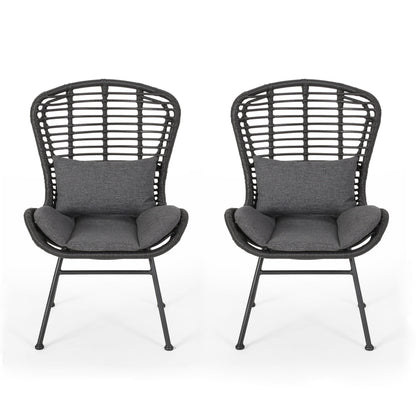 Calypso - Outdoor Chair With Water Resistance Cushion And Iron Frame - Gray